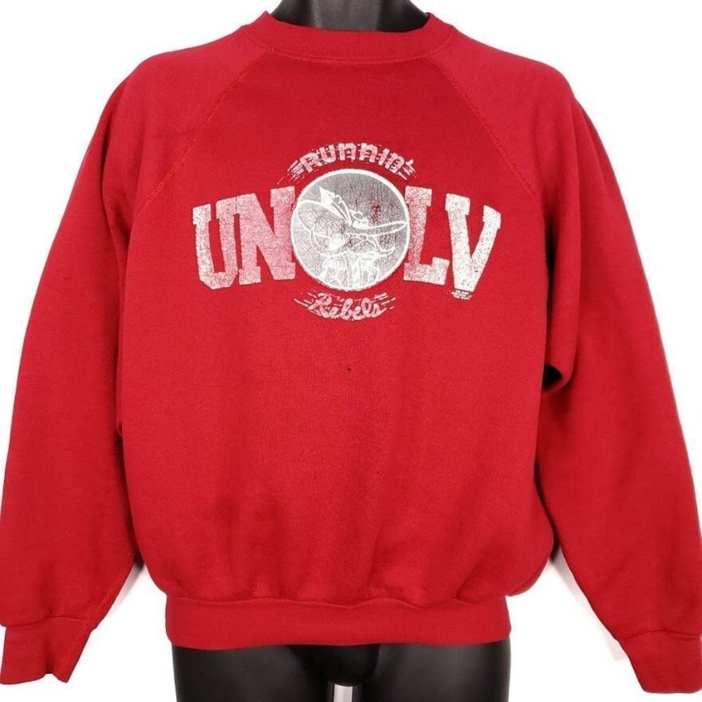 UNLV Runnin Rebels Sweatshirt Vintage 80s 90s Las Vegas Basketball Mens Large